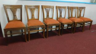 A set of 6 Anglo Indian teak dining chairs. H.96cm