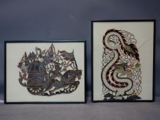 Two 20th century Chinese cut out artworks, 40 x 53cm