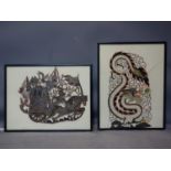 Two 20th century Chinese cut out artworks, 40 x 53cm