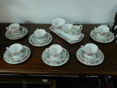 A Royal Staffordshire Mille Fleurs tea set for 6