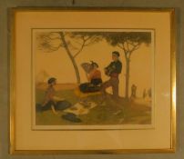 A framed and glazed signed etching H.50 W.57cm