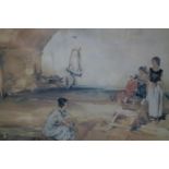After William Russell Flint, Ladies in the Street, print, 27 x 44cm