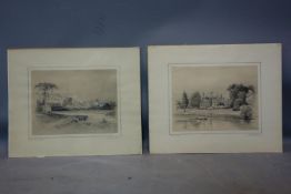 Two early 20th century etchings of Windsor castle and Eton College, each signed by Alex Robb and