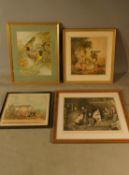 Four various framed and glazed prints of miscellaneous interest. H.68 W.53cm (largest)