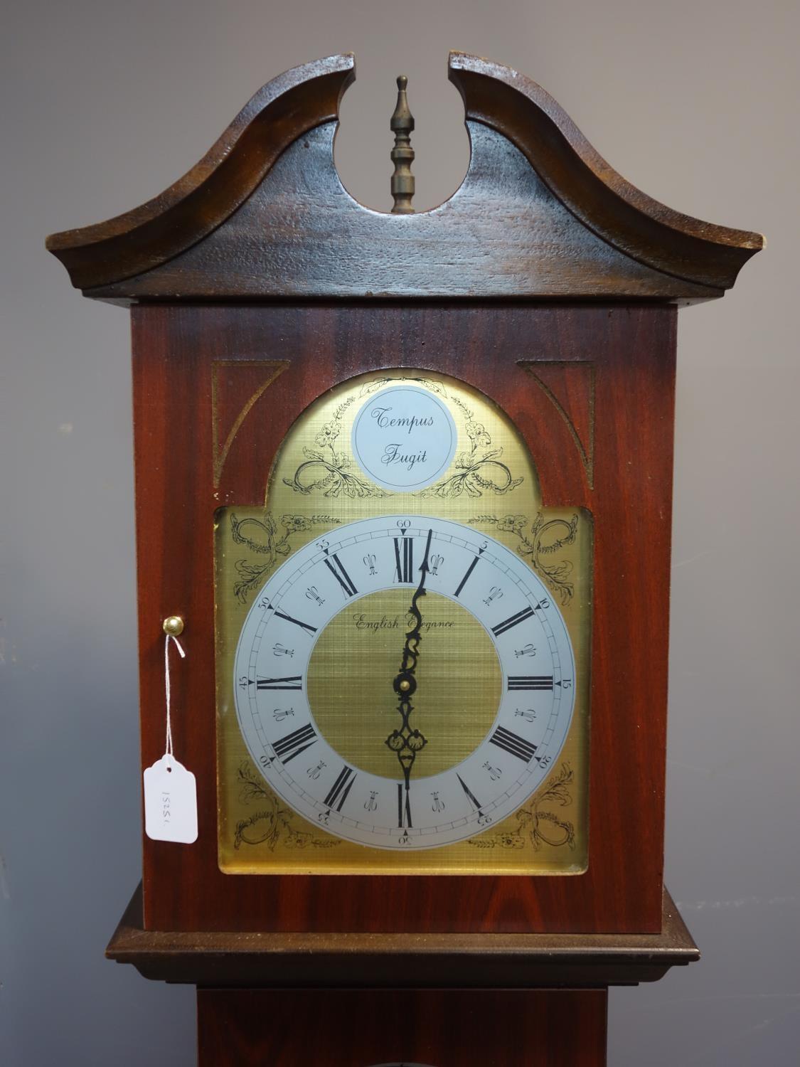 A reproduction battery powered grandfather clock, the dial marked English Elegance, H.187cm - Image 2 of 4