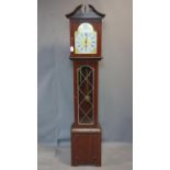 A reproduction battery powered grandfather clock, the dial marked English Elegance, H.187cm