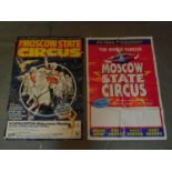 Two large Moscow State Circus posters