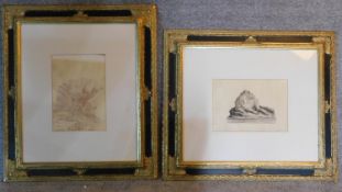 A pair of large framed and glazed prints, drawings of Lions. 77x67cm (largest)
