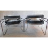 A pair of Marcel Breuer style Wassily chairs. 73x80x70cm