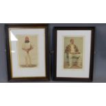 Two framed and glazed Vanity Fair Leslie Ward "Spy" prints of cricketers W.D. Grace and Lord