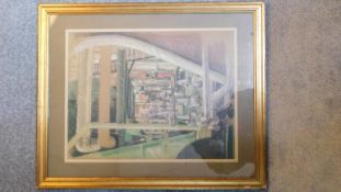 J. Lincoln Rowe, study of a maintenance room on a ship, pastel on paper, signed and dated '83, 57