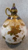 A 19th century Royal Crown Derby bulbous shaped flaggon. 24x18cm