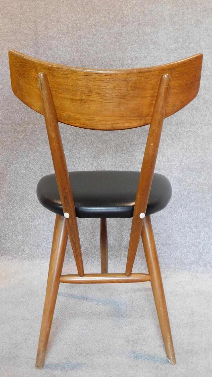 A set of four mid 20th century vintage Danish teak Unicorn dining chairs. H.84 - Image 3 of 5