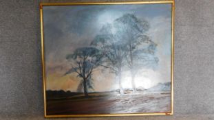 Gail Gross, large landscape scene, oil on board, signed and dated '74, in gilt frame, 91 x 105cm