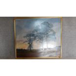 Gail Gross, large landscape scene, oil on board, signed and dated '74, in gilt frame, 91 x 105cm