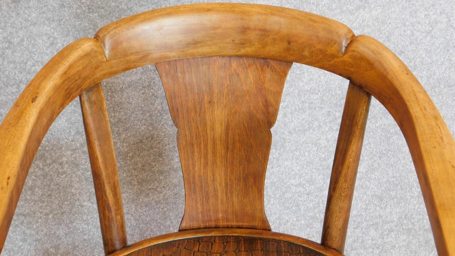 A pair of early 20th century bentwood armchairs by Thonet, label and stamp to bottom. H.77cm - Image 3 of 5