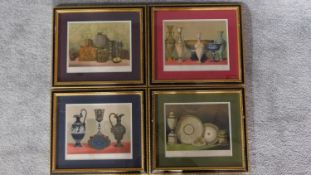 A set of four framed and glazed prints of decorative Chinese and classical form ceramics. 38x43cm
