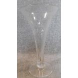 An etched flared trumpet vase by William Yeoward. H.29cm