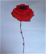 Jo Self, British b.1956, 'Vermilion Rose', limited edition print signed and numbered 23/35 in