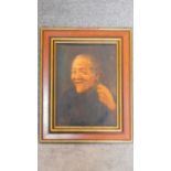 A 20th century Chinese school, portrait, oil on board, signed L.Chan, 40 x 28cm