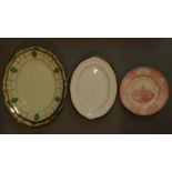 A set of three Victorian Royal Doulton serving plates and 2 other Wedgwood plates. 46x37cm