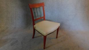 A Regency dining chair later painted and decorated. H.84 W.51 D.46cm