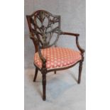 A mahogany Hepplewhite style desk chair. H.96cm