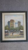 A vintage framed oil on canvas, Parisian scene, signed. 82x60cm