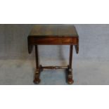 A William IV rosewood drop flap side table fitted frieze drawer. 73x105x46cm