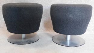 A pair of Orangebox mushroom stools. H.48cm