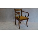 A mahogany Regency style desk chair. H.83cm