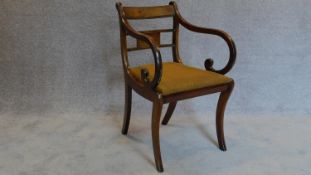 A mahogany Regency style desk chair. H.83cm