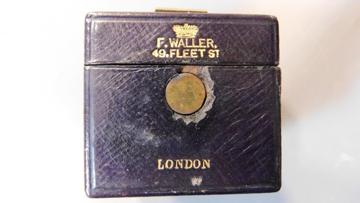 An embossed leather documents box by the maker F. Waller of Fleet Street, fitted Bramah locks and - Image 9 of 10