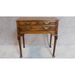 A Georgian country oak lowboy, fitted drawers on cabriole supports. 70x72x45cm