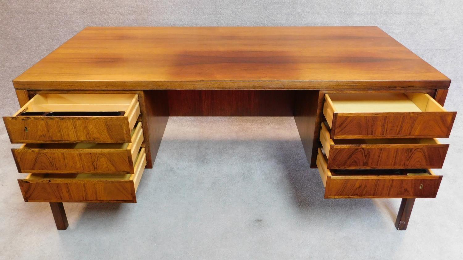 A 1960's rosewood desk, Model 77 by Omann Jun Mobelfabrik, designed by Gunni Omann, fitted - Image 3 of 9