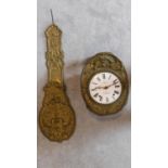 A 19th century French comtoise clock movement and pendulum, Boisson a Castelnaud.