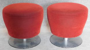 A pair of Orangebox mushroom stools. H.48cm