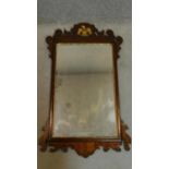 A Georgian mahogany framed fret carved pier mirror with original glass. 107x62cm