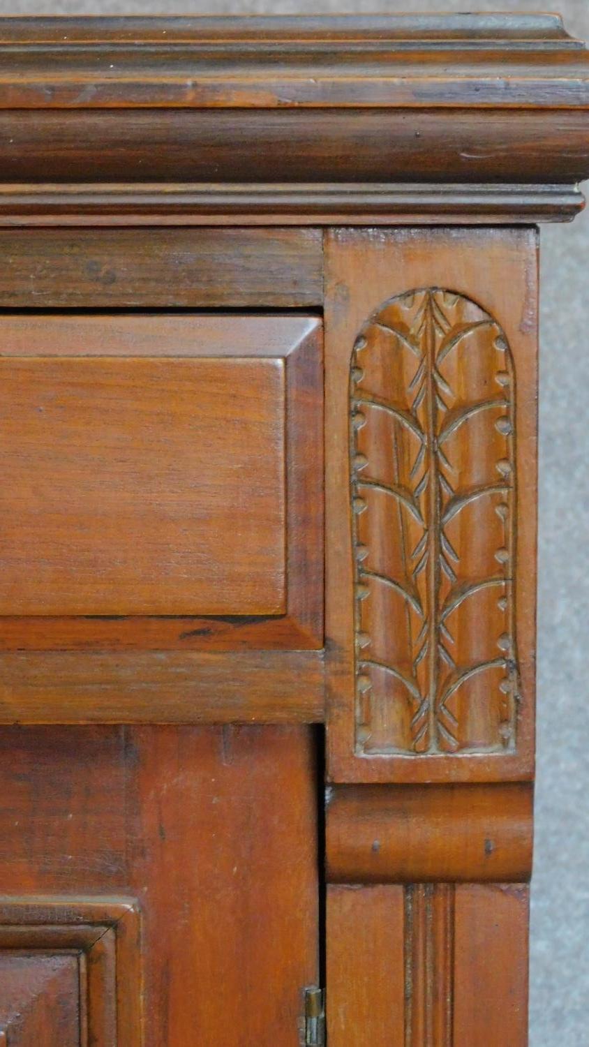 A late 19th century carved walnut mirror backed sideboard. 195x135x47cm - Image 6 of 9