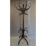 A bentwood coat and hatstand. H.200cm