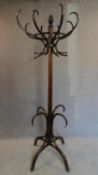 A bentwood coat and hatstand. H.200cm