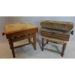 Two adjustable piano stools. 55x52x40cm