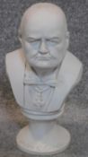 WITHDRAWN - A Carrara marble bust of Churchill, inscribed to base. H.31cm