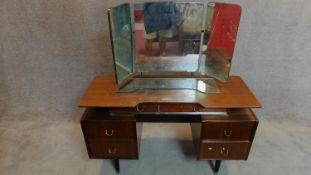 A vintage teak E. Gomme G-Plan dressing table. 135x125x47cm