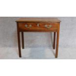 A Georgian mahogany side table fitted frieze drawer on square supports. 72x80x46cm