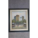 A vintage framed oil on canvas, Parisian scene, signed. 82x60cm