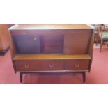 A vintage teak E. Gomme G-Plan fitted side cabinet. 97x122x48cm