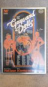 A national theatre poster for 'Guy's and Doll's', signed by the cast, 75 x 50cm