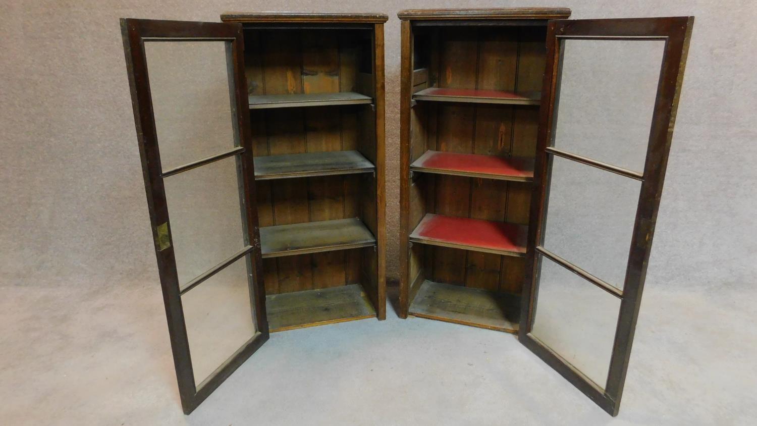 A pair of 19th century glazed bookcases. 110x51x34cm - Image 2 of 6