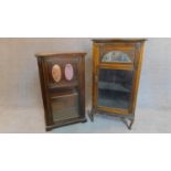 Two Victorian beech music cabinets. 105x36x59cm